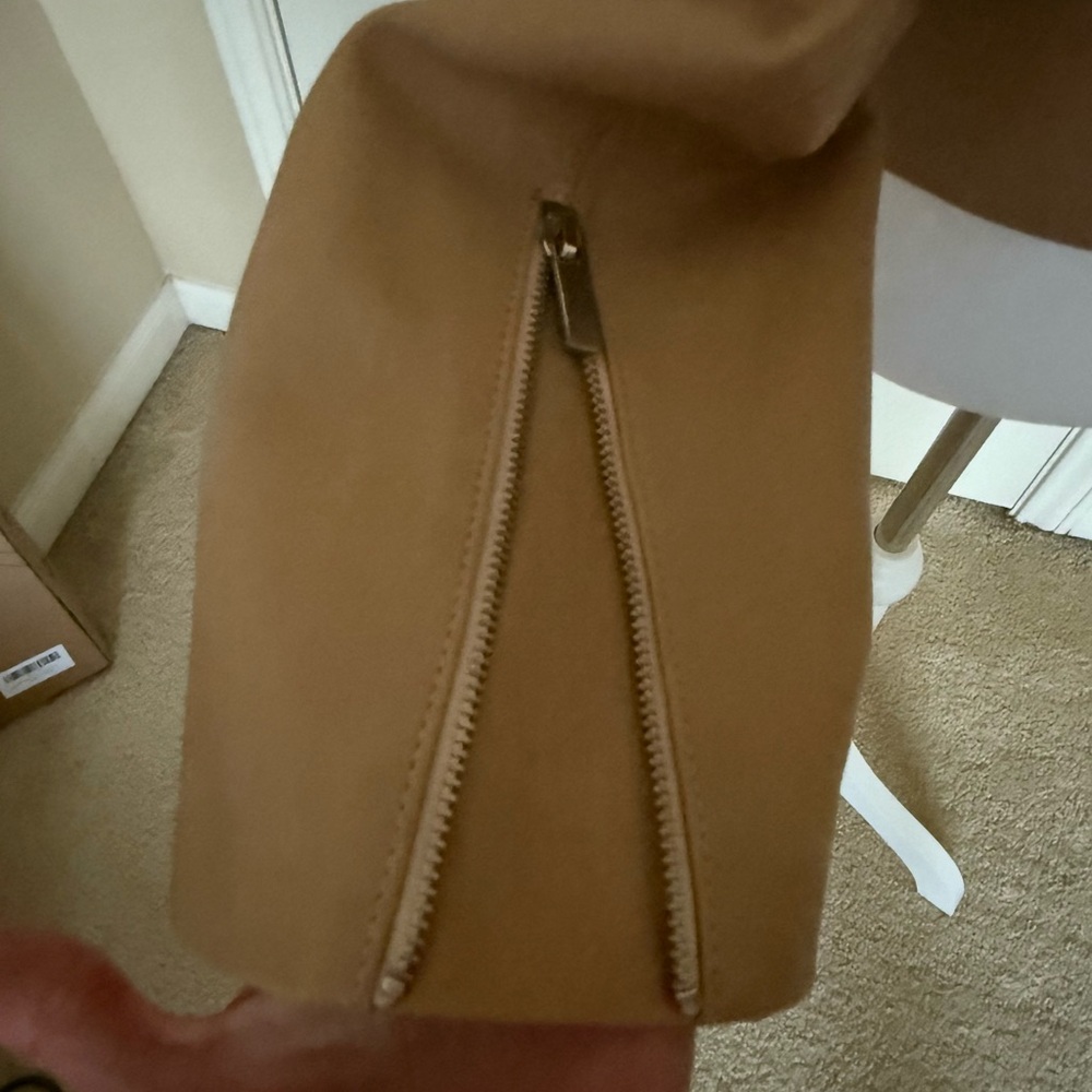 Joie Taupe Open Front Lambskin Leather Jacket - Picture 12 of 14